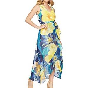 Sangria Floral Chiffon Maxi dress- 12